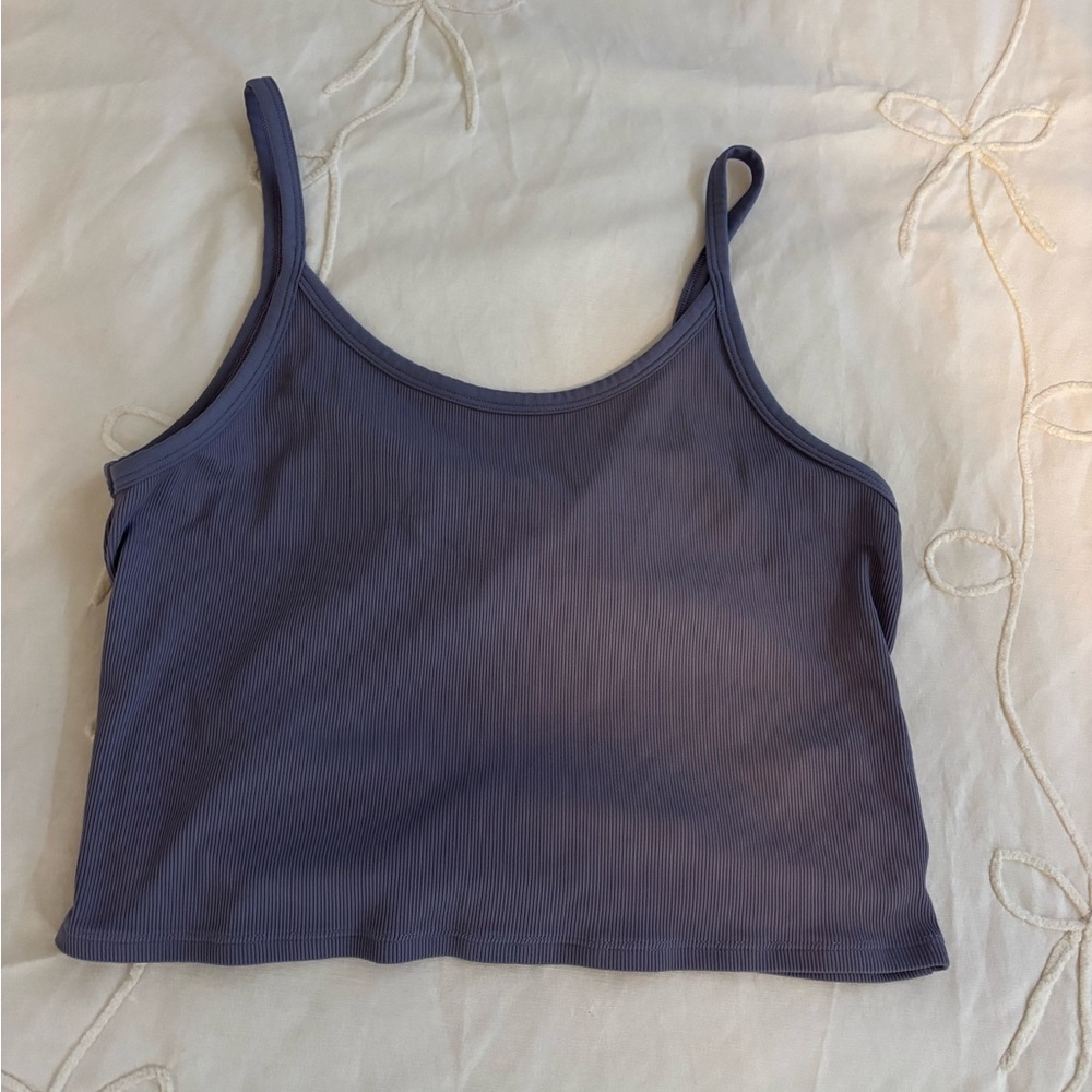 Athleta Ribbed Cropped Cami Tank - Slate